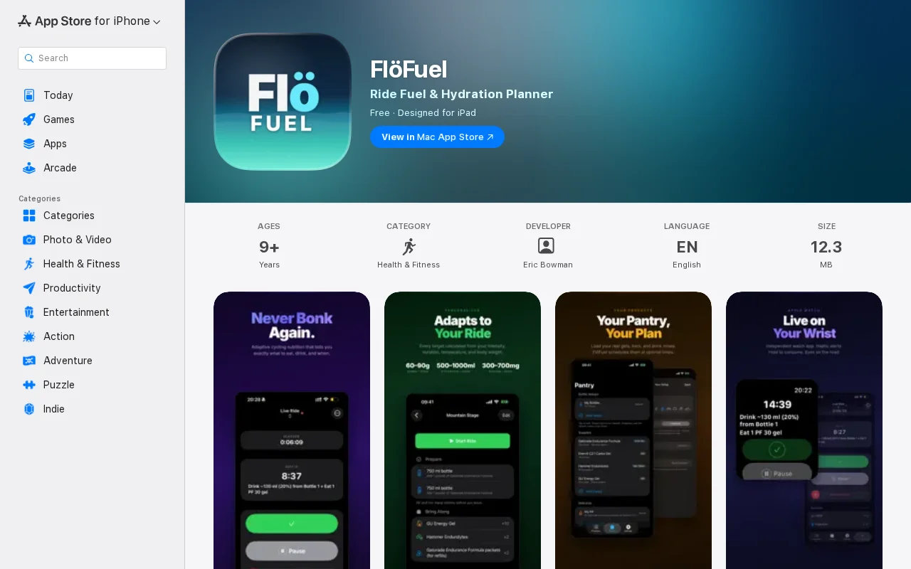 FlöFuel – cycling nutrition app that plans around your actual products