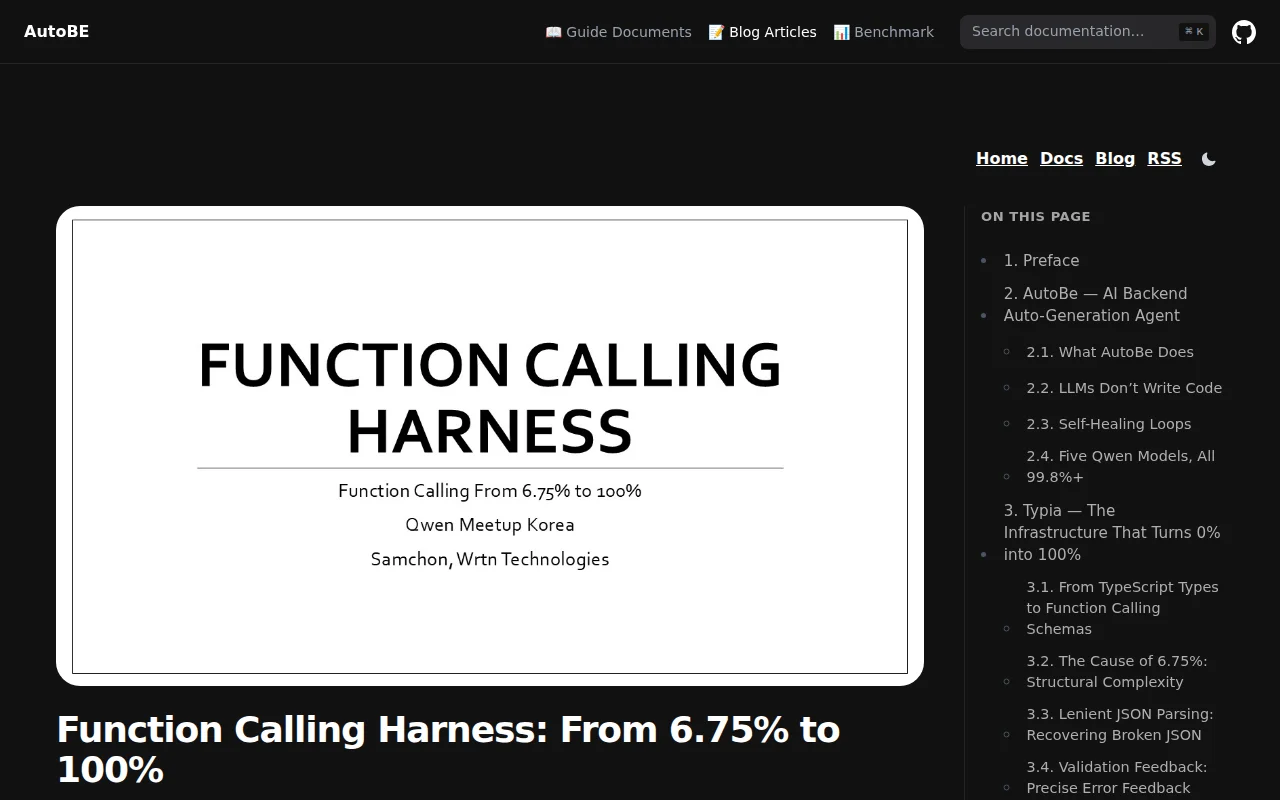 Qwen Meetup, Function Calling Harness, turning 6.75% to 100%