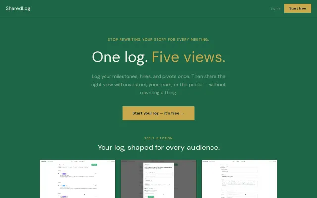 Web service for writing a log (history) of your company