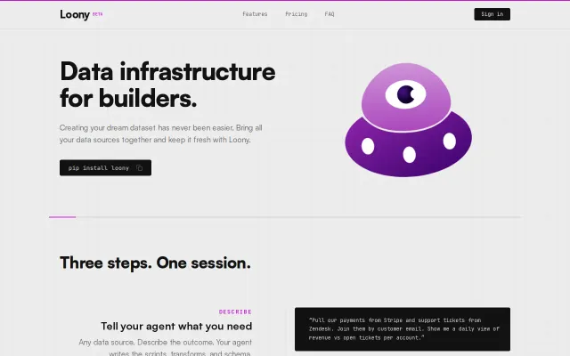 Built Loony for builders who want to spin up data infrastructure fast