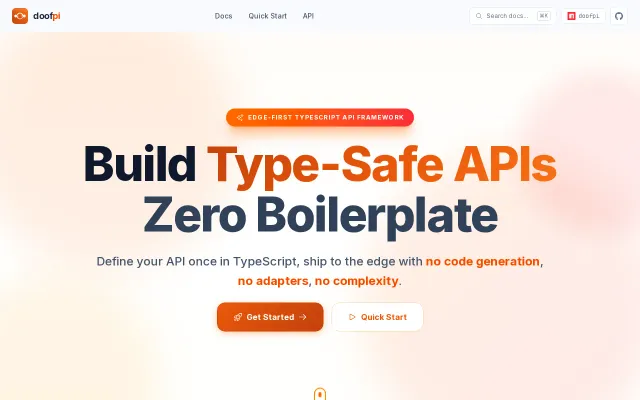 Doofpi – Edge-first TypeScript API framework with zero boilerplate