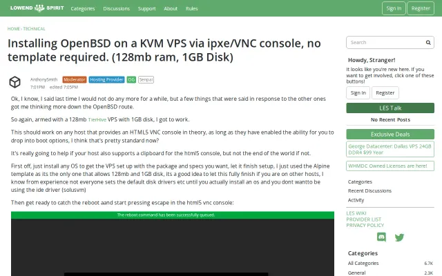 Installing OpenBSD on any VPS via ipxe (128mb RAM, 1GB Disk)