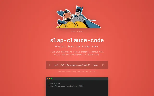 Physical input for Claude Code – slap to submit