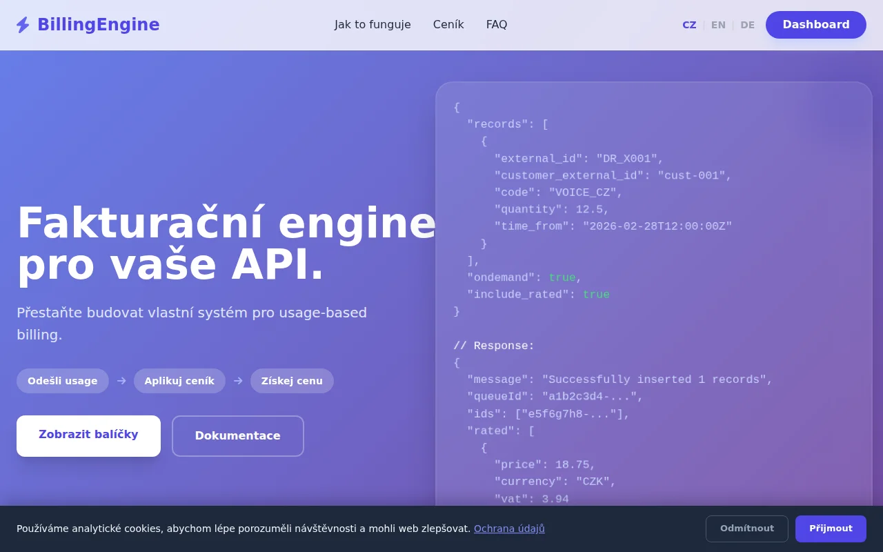 BillingEngine – usage-based billing for APIs with real-time rating