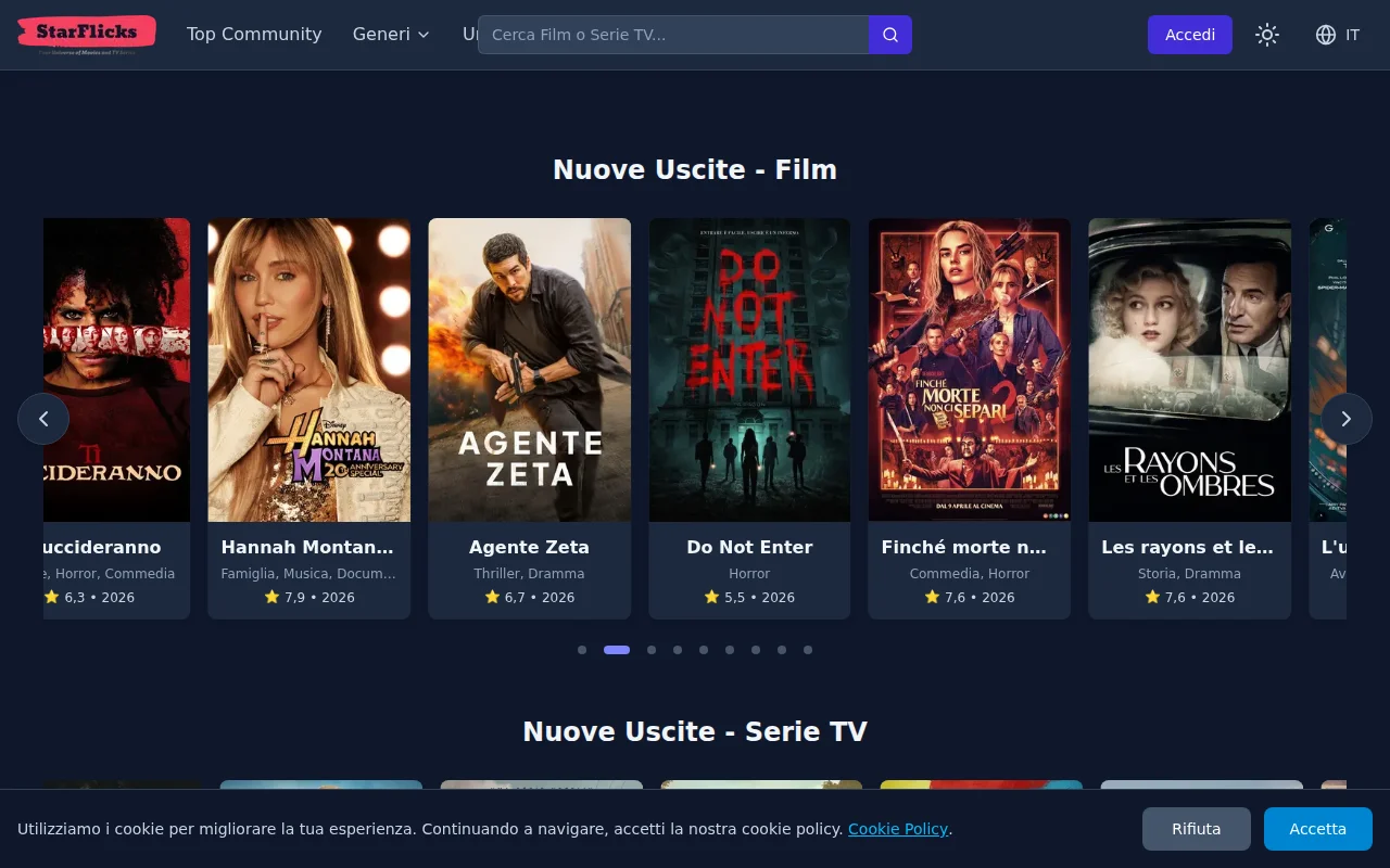 StarFlicks – A free movie tracker built with Django, Next.js and Expo