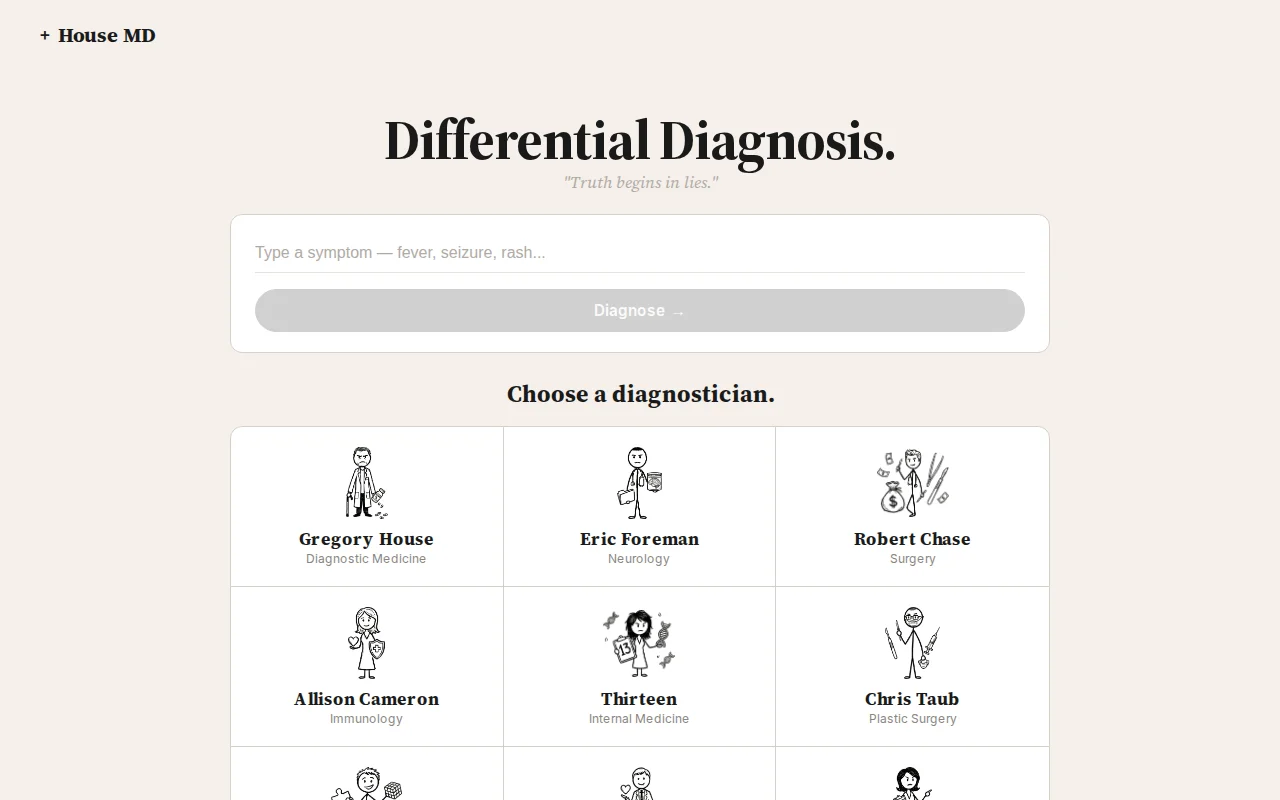 What if a diagnostic engine thought like House?