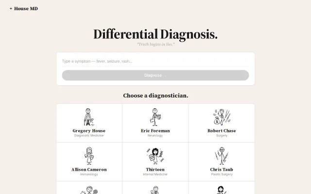 What if a diagnostic engine thought like House?