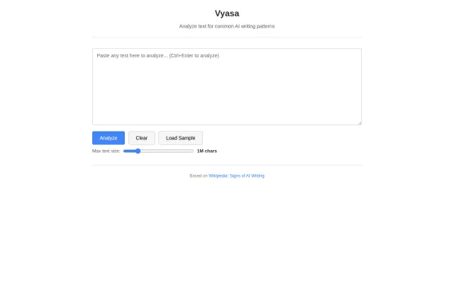 Vyasa – A client-side AI writing detector (WASM, no API calls)