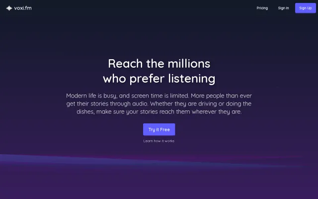 Voxi.fm – Listen to articles that don't sound like a robot reading