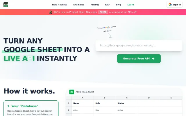 Sheet Ninja – Google Sheets as a CRUD Back End for Vibe Coders