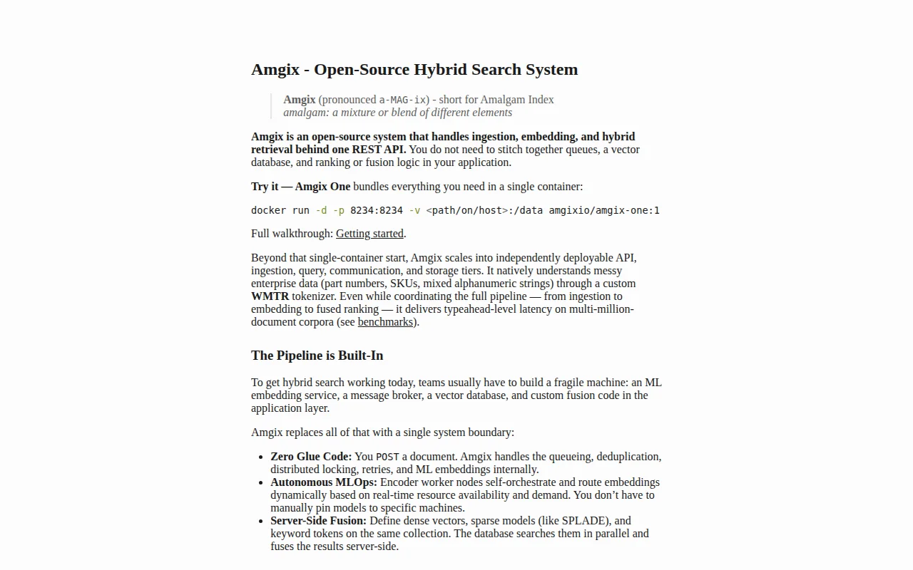 Amgix – Hybrid Search System, glue included