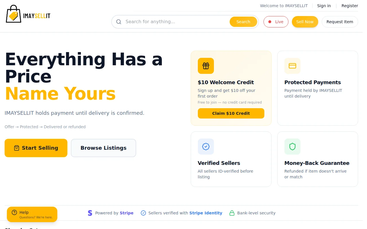 Imaysellit – Offer-Only Marketplace with Zero Listing Fees
