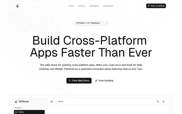 TNTStack – Monorepo template for cross-platform apps (Tauri+Next.js)