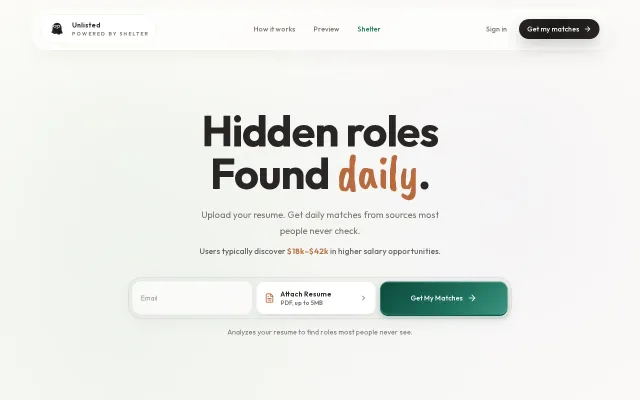 Unlisted – Daily job alerts from 30 low-competition sources