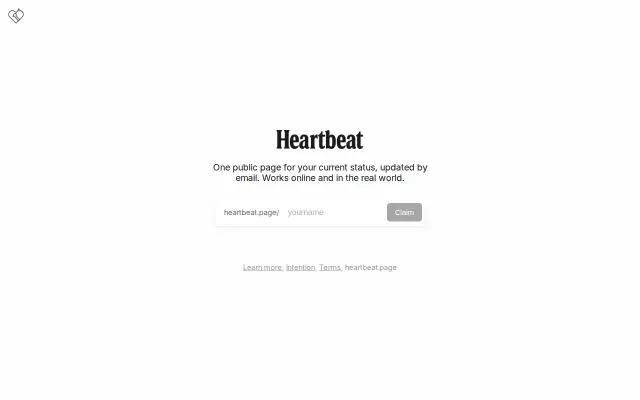 Heartbeat – A simple public page for your real-world and online status