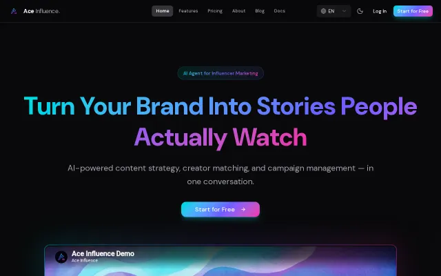 Ace Influence – Turn your brand into stories people watch