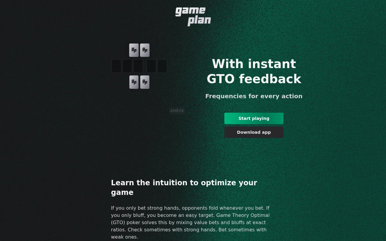 Gameplan – Play poker against a solver
