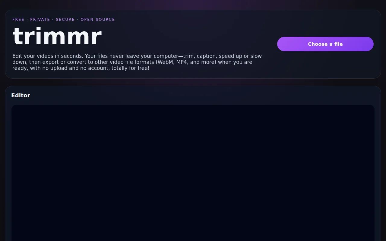 Trimmr – edit video in seconds for free
