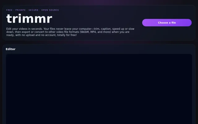 Trimmr – edit video in seconds for free
