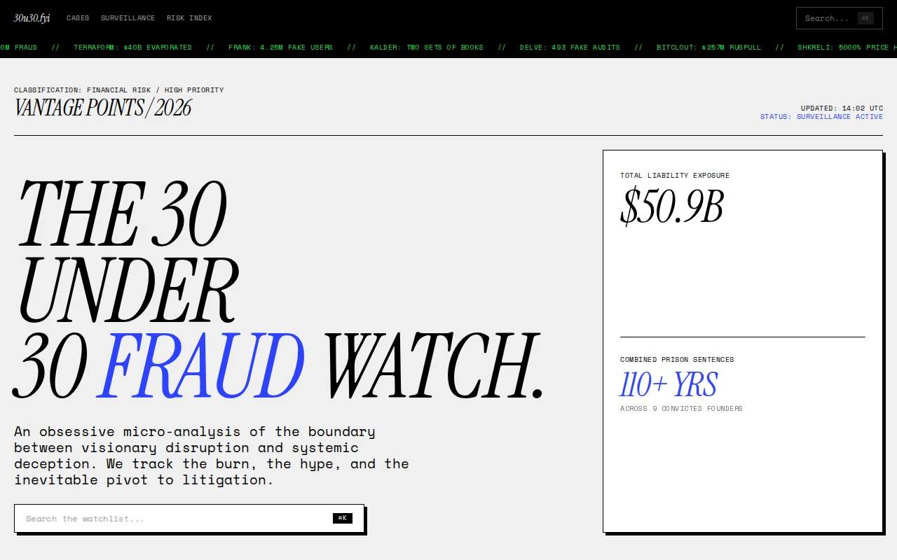 30u30.fyi – Is your startup founder on Forbes' most fraudulent list?