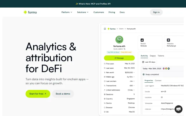 Analytics and Attribution for DeFi