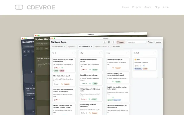 Signboard – Kanban app lists are folders and cards are Markdown files