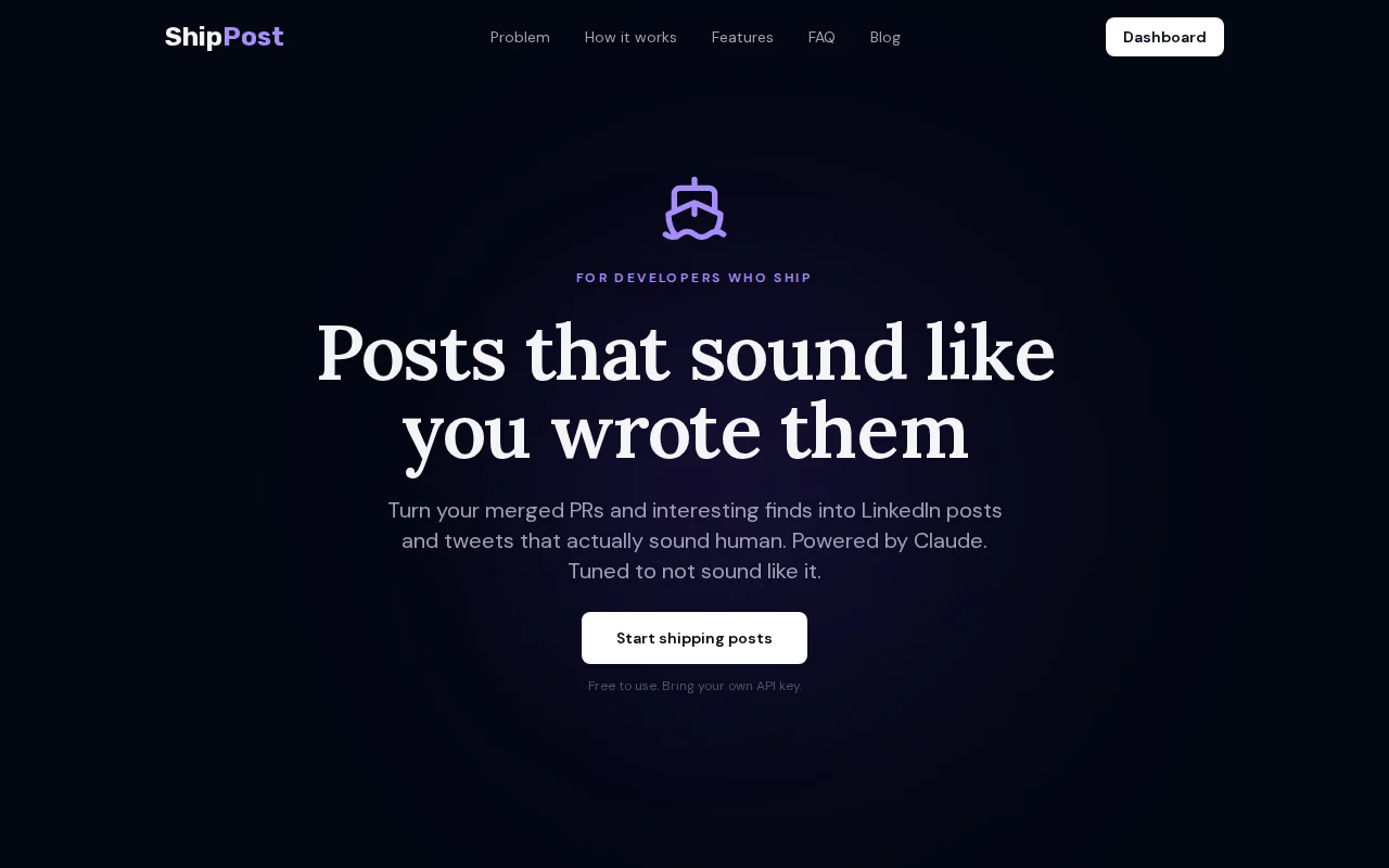ShipPost – Turn PRs into Posts