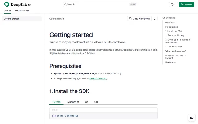 DeepTable – an API that converts messy Excel files into structured data