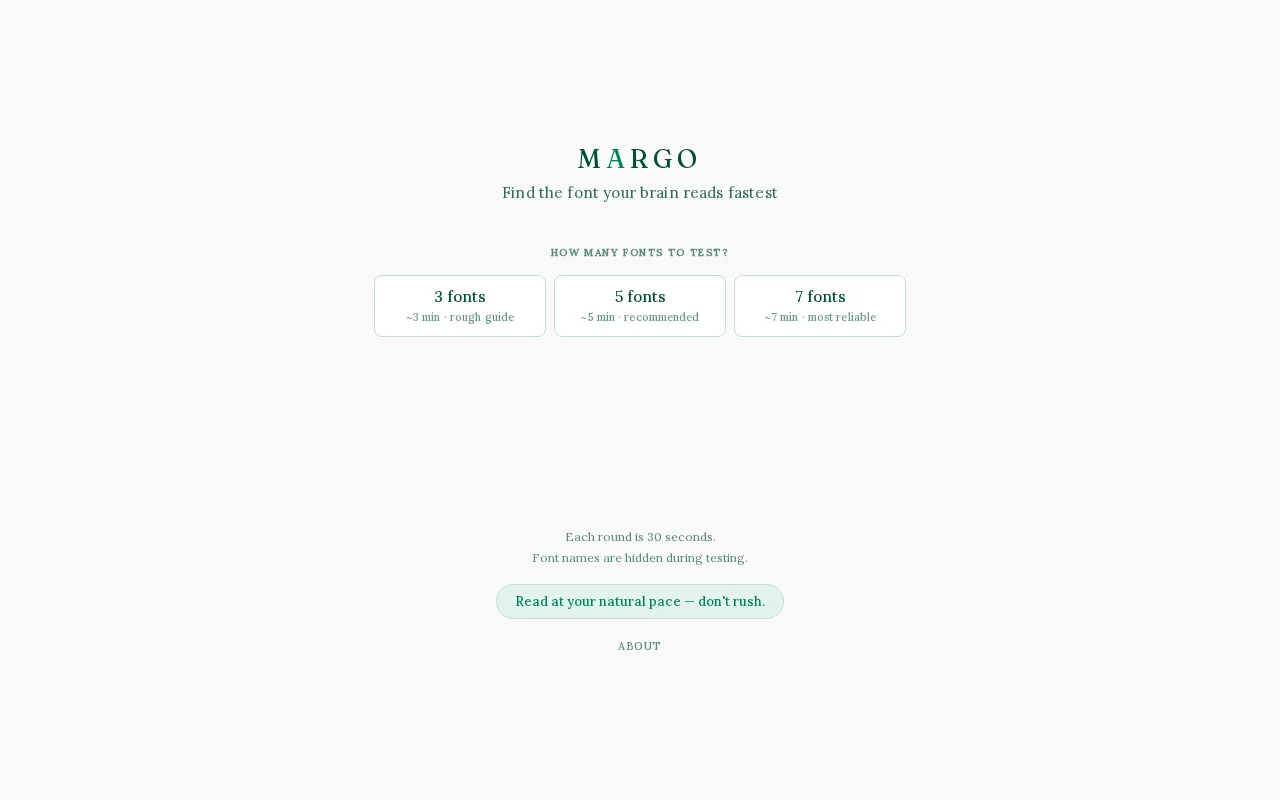 Margo – Find the font your brain reads fastest
