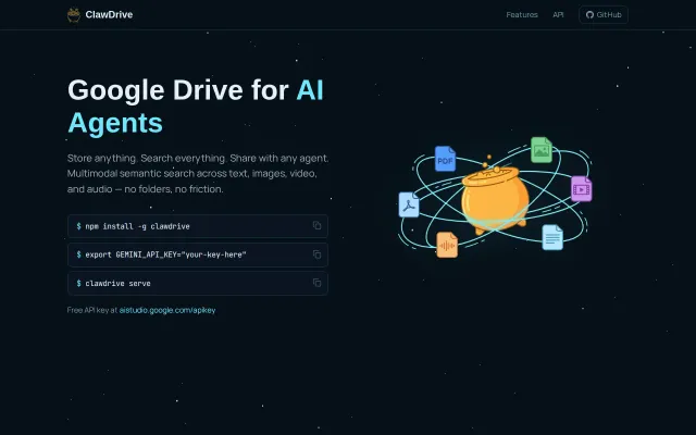 Multimodal file search and sharing for AI agents