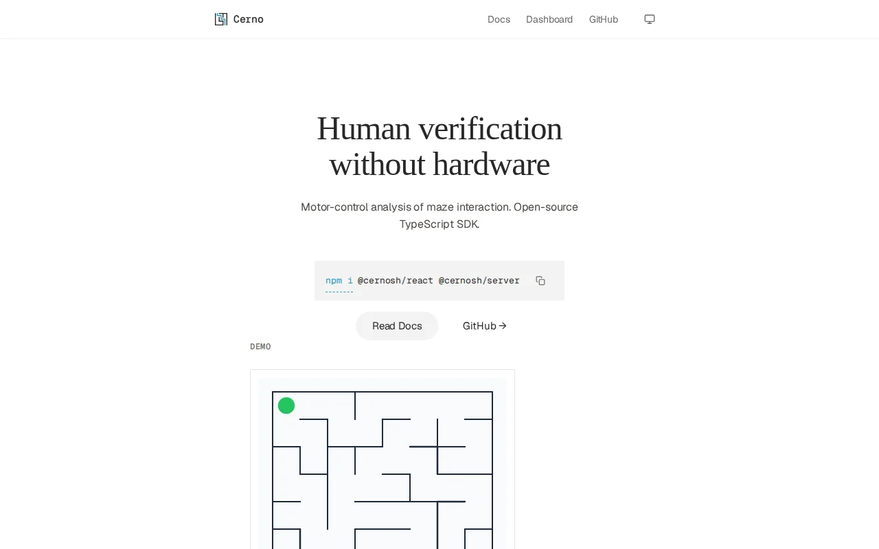 Cerno – CAPTCHA that targets LLM reasoning, not human biology
