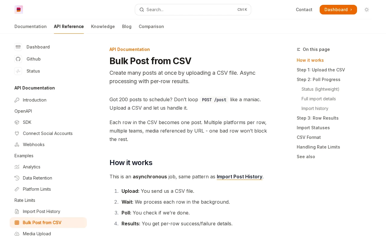 Bulk posting with CSV for your interns