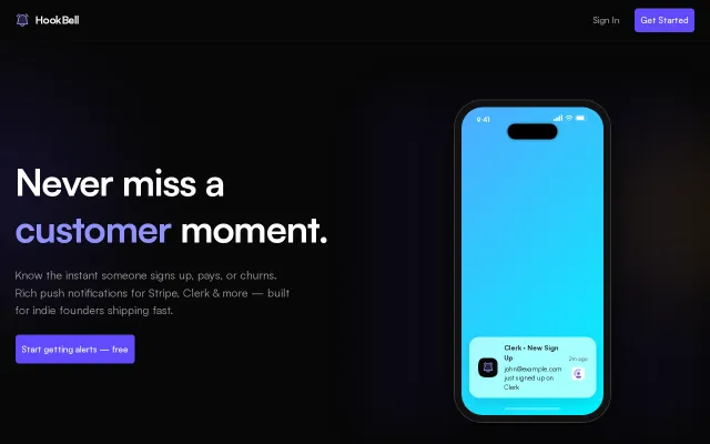HookBell – Turn any webhook into a push notification on your phone