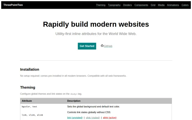 ThreePointTwo – Utility-first inline attributes for the World Wide Web