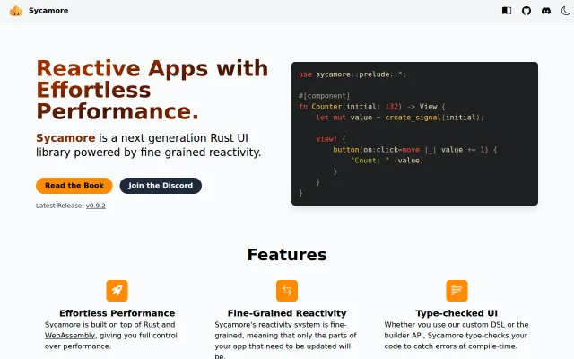 Sycamore – next gen Rust UI library powered by fine-grained reactivity