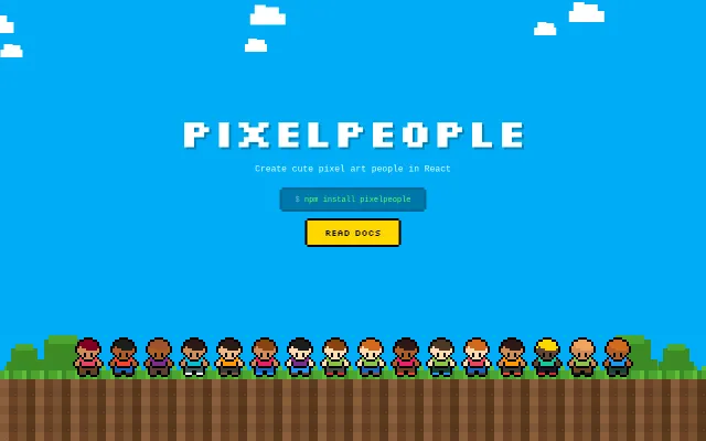 PixelPeople – Generate people in pixel art for React