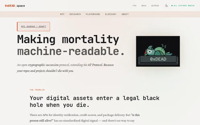 0XDEAD.space: A cryptographic succession protocol for the AT Protocol