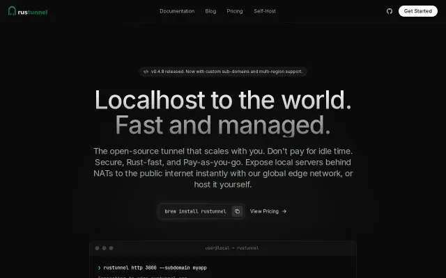 Rustunnel – An open-source tunnel alternative that charges $0 when idle