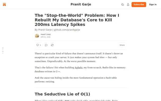 Aphelo – A Redis-like store in C++ with Progressive Rehashing