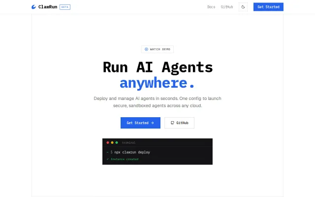 ClawRun – Deploy and manage AI agents in seconds