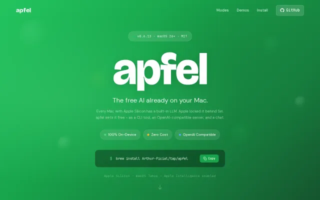 Apfel – The free AI on your Mac