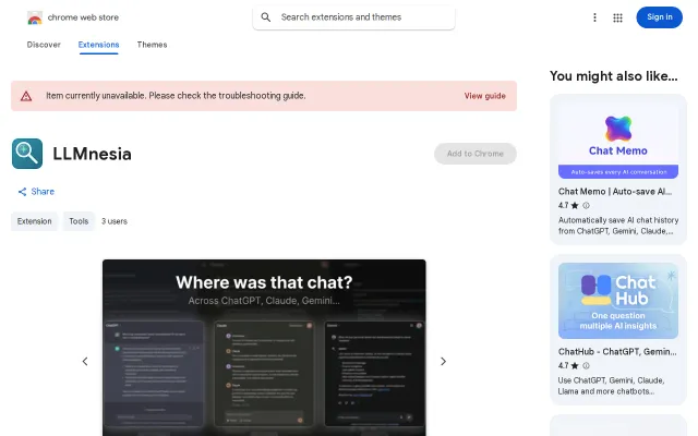 LLMnesia – search across ChatGPT, Claude, Gemini chats locally