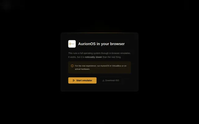 Aurion OS, A 1.8MB OS with a browser, try it live (C/x86 ASM)