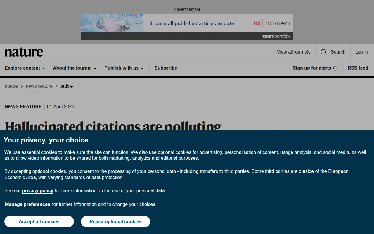 Large scale hallucinated citation problem in published literature