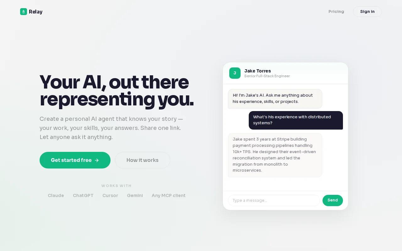 Relay – Your AI, out there representing you (24/7)