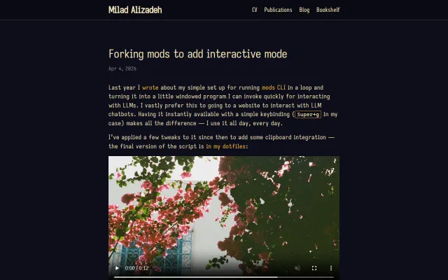 Forking mods to add interactive mode