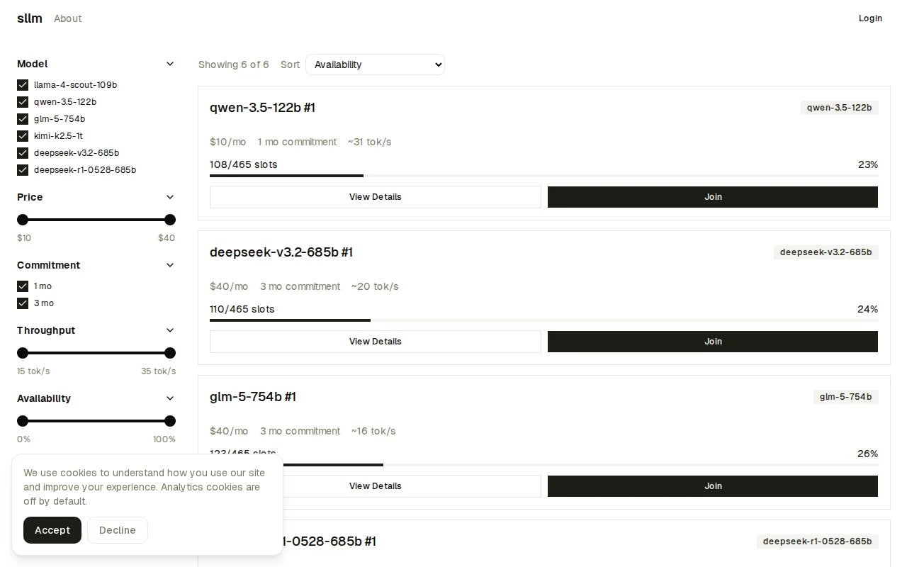 sllm – Split a GPU node with other developers, unlimited tokens