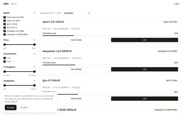 sllm – Split a GPU node with other developers, unlimited tokens