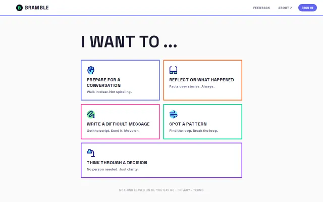 Bramble – AI coaching for hard conversations, decisions, and thinking