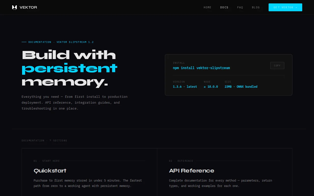 Vektor – local-first associative memory for AI agents